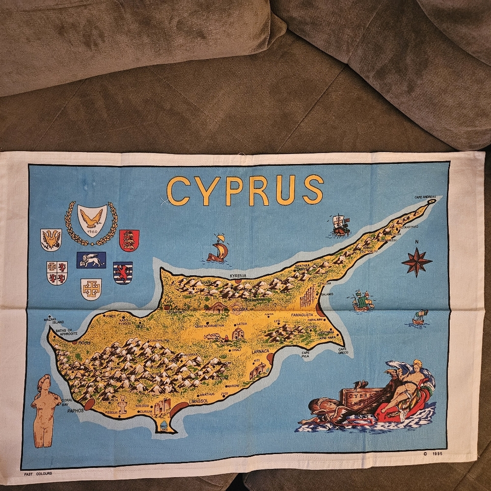 Vintage Cyprus Tea Towel 1995 - NEW
